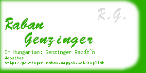 raban genzinger business card